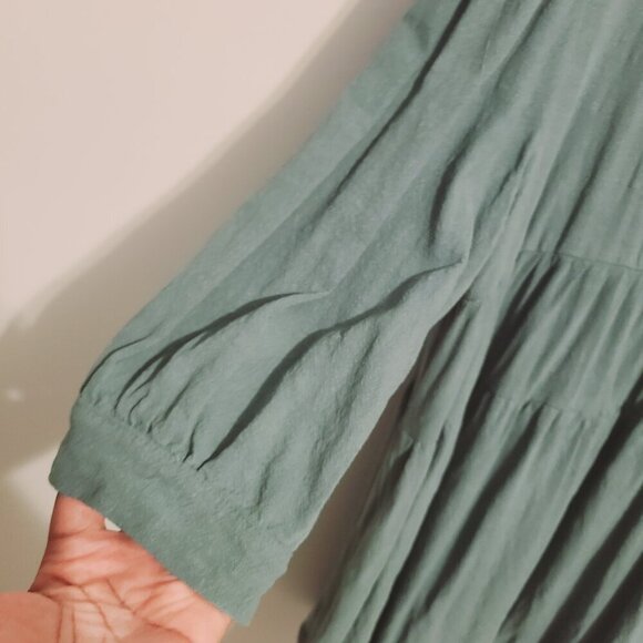 Umgee | Women's Light Green Linen Blend Mini Dress With Fringe (Size 1XL) - Picture 5 of 14